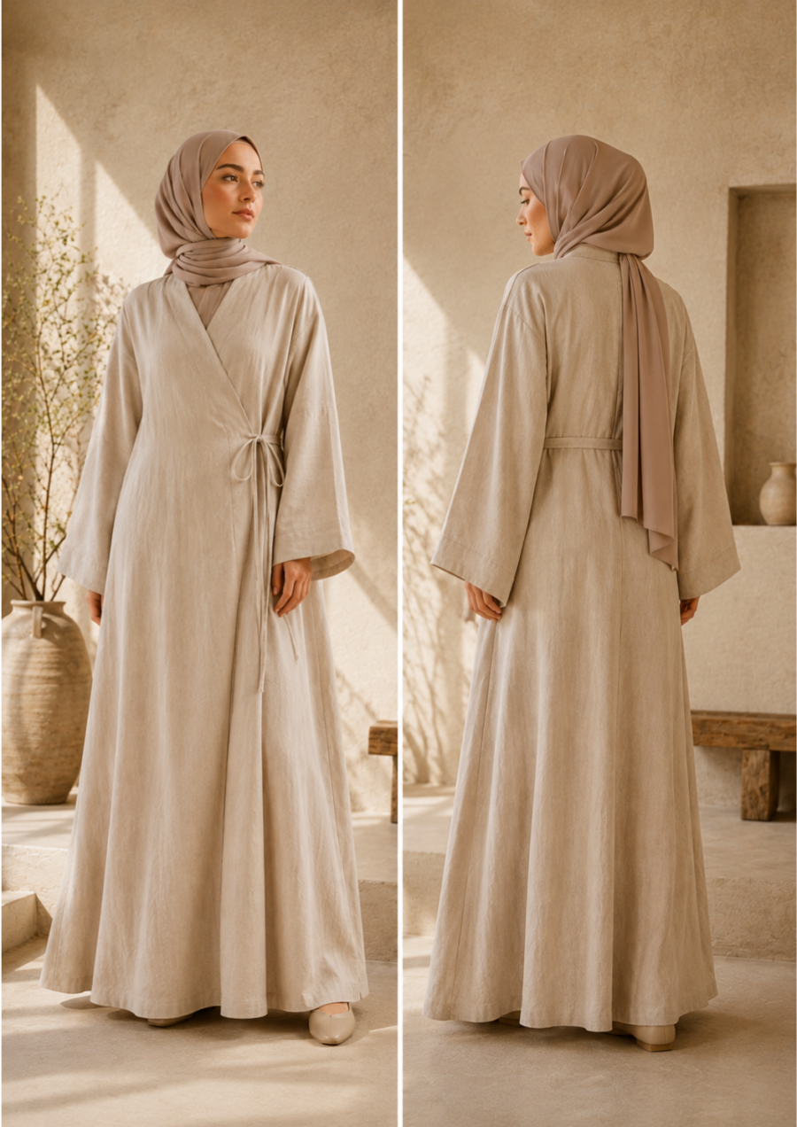 Linen Wrap Abaya
