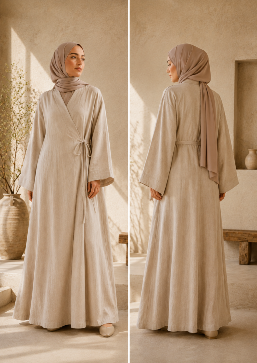 Linen Wrap Abaya
