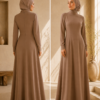 High-Neck Modest Maxi Dress